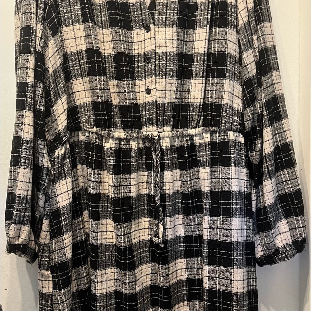 Knox Rose Black and White Plaid Dress